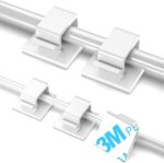 100 PCS Adhesive Cable Clips White (Small & Large), Upgraded Wall Wire Holder for Cord Organizer Cable Management, Outdoor Light Clips Hooks for LED, Car Dash Cam, HDMI, Extension Cord - Image 2