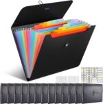 14 PCS Office Accordion File Organizer Bulk - 13 Pocket Plastics Expanding Folder with Tabs - Letter Size Loose Paper Folder for Work School Home, Student Teacher - Image 2