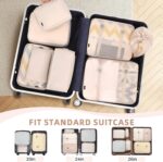 BAGAIL 8 Set Packing Cubes Luggage Packing Organizers for Travel Accessories-Cream - Image 4
