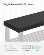 SONGMICS Shoe Rack Bench, 3-Tier Bamboo Shoe Storage Organizer, Entryway Bench, Holds Up to 286 lb, 11.3 x 27.6 x 17.8 Inches, for Entryway Bathroom Bedroom, Ink Black ULBS04H - Image 5