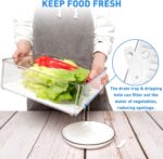 Pomeat 10 Pack Fridge Organizer, Stackable Refrigerator Bins with Lids, BPA-Free Produce Fruit Storage Containers for Fridge, Clear for Food, Drinks, Vegetable - Image 5