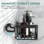 Veken Rustproof & Waterproof Shower Caddy 6-Pack, No Drilling Adhesive Shelves Rack with Soap Holder, Large Capacity Bathroom Organizers and Storage, Wall-Mounted Kitchen & Home Decor - Image 3