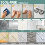 Veken Rustproof & Waterproof Shower Caddy 6-Pack, No Drilling Adhesive Shelves Rack with Soap Holder, Large Capacity Bathroom Organizers and Storage, Wall-Mounted Kitchen & Home Decor - Image 4