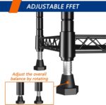 REGILLER 5-Wire Shelving Metal Storage Rack Adjustable Shelves,Standing Storage Shelf Units for Laundry Bathroom Kitchen Pantry Closet(Black,11.8" D x 16.6" W x 53.5" H) - Image 3