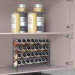 SWOMMOLY Spice Rack Organizer with 32 Glass Spice Jars, 396 Spice Labels, Chalk Marker and Funnel Complete Set, for Cabinet, Countertop, Cupboard or Wall Mount, Black - Image 3