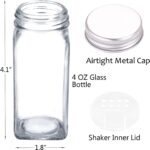 SWOMMOLY Spice Rack Organizer with 32 Glass Spice Jars, 396 Spice Labels, Chalk Marker and Funnel Complete Set, for Cabinet, Countertop, Cupboard or Wall Mount, Black - Image 8