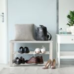 Simple Houseware Wood Top Shoe Storage Bench for Entryway, White - Image 3