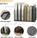 Metal 7-Section File Folder Organizer for Desk | Vertical Office File Holder | Heavy-Duty Mesh Document Sorter for Books, Binders, Laptops | Black Desk Organizer (12.8”x8.5”x7.9”) - Image 4