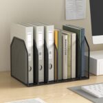 Metal 7-Section File Folder Organizer for Desk | Vertical Office File Holder | Heavy-Duty Mesh Document Sorter for Books, Binders, Laptops | Black Desk Organizer (12.8”x8.5”x7.9”) - Image 5