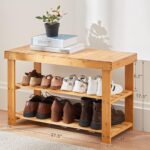 Pipishell 3 Tier Bamboo Shoe Rack Bench - Sturdy Organizer Holds up to 300lbs for Entryway, Bedroom, Living Room, Balcony - Image 4