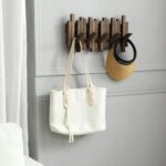 Wall Mounted Piano Coat Rack| Coat Rack Wall Mount| Flip Down Hook Rack 5 Hooks| Entryway Wall Art Hook,Made of Acacia Wood (Wood Wax Oil Dyed Walnut Color).Wall Art - Image 3