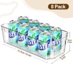 Clear Fridge Organizer, Refrigerator Organizer Bins with Handle, Freezer, Kitchen Cabinet, Pantry Organization, BPA Free Fridge Organizers (12.4 inch 8 Pack) - Image 3