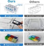 6 Pack Pantry Organizers and Storage,Clear Plastic Containers with 2 Dividers for Kitchen,Fridge Organization and Storage,Acrylic Bins for Pounches,Spice Packet,Snack organzier - Image 3