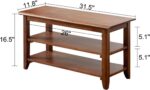 XKZG Storage Bench Wooden Shoe Rack Bench Rustic Solid Wood Entryway Bench (Brown,31.5") - Image 3