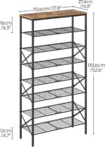 8 Tier Shoe Rack, Shoe Storage Organizer, Large Capacity Shoe Shelf Holds 32 Pairs of Shoes, Durable and Stable, for Entryway, Hallway, Closet, Dorm Room, Rustic Brown SS08BR - Image 4