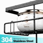 Over the Door Shower Caddy Hanging: Black Rustproof Shower Organizer over the Door - No Drilling Bathroom Rack for Inside - Image 3