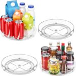 2 Pack Lazy Susan Organizer, 9.5 Inch Lazy Susan Turntable for Cabinet, Refrigerator Organizer for Pantry Organizers and Storage, Non-Skid Fridge Organizer - Image 3
