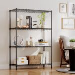 BestOffice | 4-Tier Wire Storage Shelves | 36x14x54 | Black | with Adjustable Racks | Heavy-Duty Metal Shelf, Holds Upto 1000 lbs | No-Tool Assembly | Ideal for Home & Garage Shelving - Image 3