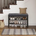 HOOBRO Shoe Bench, Entryway Storage Bench with Cushion, Rack for Entryway, 29.5" L x 12" W x 18.1" H, Shelf with Seat, for Living Room, Bedroom, Hallway, Entrance, Dark Gray BGZ95HX01 - Image 3