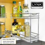 LYNK PROFESSIONAL® Pull Out Spice Rack Organizer for Inside Kitchen Cabinets - 4-1/4 inch Wide - Slide Out Drawer – Chrome Sliding Spice Cabinet Organization Shelf Racks - 2 Tier - Image 5