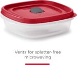 Rubbermaid 16-Piece BPA-Free Plastic Food Storage Set, Red Vented Lids - Microwave, Dishwasher Safe: Perfect for Meal Prep, Leftovers, and Kitchen Organization - Image 3