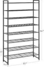 Shoe Rack for Closet, Metal Shoe Organizer, 8 Tier Garage Shoe Rack Max Holds 40 Pairs,Shoe Storage Shelf,Entryway, Black - Image 4