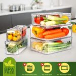 14 Pack Fridge Organizer, Stackable Refrigerator Organizer Bins with Lids, BPA-Free Fridge Organizers and Storage Containers for Fruit, Vegetable, Food, Drinks, Cereals, Clear - Image 3