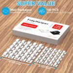 100 PCS Adhesive Cable Clips White (Small & Large), Upgraded Wall Wire Holder for Cord Organizer Cable Management, Outdoor Light Clips Hooks for LED, Car Dash Cam, HDMI, Extension Cord - Image 3
