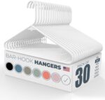 30pk Made in USA Strong Plastic Clothes Hangers Bulk | 20 30 50 100 Pack Available | Laundry Clothes Hanger | Coat Hangers Plastic | Heavy Duty Plastic Hanger for Closet and Clothing Hangars (White) - Image 2