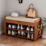 34.3in Shoe Bench, Bamboo 3-Tier Entryway Bench with Storage, Shoe Rack Organizer Holds Up to 330 lb, 34.3 x 11.8 x 18.9 Inches for Entryway Bedroom Closet Living Room Hallway - Image 2