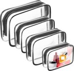 AURUZA 4 Pack Clear Toiletry Bag, Portable Travel Makeup Pouch with Zipper, TSA Approved Organizer, PVC Cosmetic for Airport Airline Compliant - Image 2