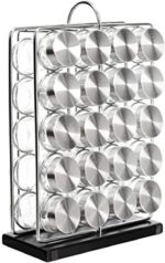 Amazon Basics 20 Jars Spice Organizer Rack, Silver - Image 2