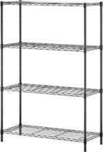 BestOffice | 4-Tier Wire Storage Shelves | 36x14x54 | Black | with Adjustable Racks | Heavy-Duty Metal Shelf, Holds Upto 1000 lbs | No-Tool Assembly | Ideal for Home & Garage Shelving - Image 2
