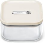 Caraway 1qt Glass Airtight Food Storage Container with Lid – Non-Toxic, BPA-Free Kitchen Storage Container – Stackable, Space-Saving Airtight Container for Dry Goods and More - Cream - Image 2