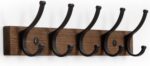 Coat Rack Wall Mount, 16.5 Inches Wood Coat Hooks Wall Mount, Wall Coat Rack with 5 Hooks, Hat Rack Wall Hooks for Hanging Coat, Bag, Towel (1Pack, Brown) - Image 2