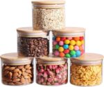 ComSaf 0.5 Qt Glass Food Storage Jars Set of 6, Clear Glass Storage Containers with Lids, Pantry Organization Jar, Spice, Blooming Tea, Coffee, Cookie and Sugar Container, Small jar Set for Kitchen - Image 2