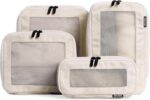 Compression Packing Cubes for Travel - Luggage Organizer Bags - Double Zipper Packing Cubes for Suitcases (4-Pack, Beige) - Image 2