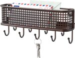 Deco Brothers Wall Key Holder and Mail Organizer, Bronze - Image 2