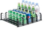 Drink Organizer for Fridge, Soda Can Organizer for Fridge, Self-Pushing Glide Drink Dispenser for Refrigerator-Holds up to 25 Cans Black (5 Rows) - Image 2