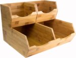 HOMESTEAD Bamboo Pantry Storage Bins - Stackable Baskets, Potato and Onion Storage for Pantry Organization, Set 3 Pieces - Image 2