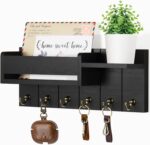 Key Holder Wall Mount - Decorative Key Rack and Mail Organizer with 6 Key Hooks - Wooden Key Hanger with Shelf for Living Room Decor - Rustic Farmhouse Home Entryway Aesthetic Essentials - Image 2