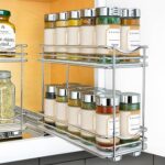 LYNK PROFESSIONAL® Pull Out Spice Rack Organizer for Inside Kitchen Cabinets - 4-1/4 inch Wide - Slide Out Drawer – Chrome Sliding Spice Cabinet Organization Shelf Racks - 2 Tier - Image 2