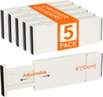 Lifewit 5 Pack Drawer Dividers 4" High, 11-17" Adjustable Dresser Drawer Organizers for Clothes, Expandable Dresser Separators in Bedroom/Bathroom/Kitchen/Vanity/Office Organization and Storage, Beige - Image 2