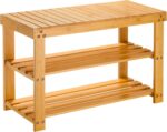 Pipishell 3 Tier Bamboo Shoe Rack Bench - Sturdy Organizer Holds up to 300lbs for Entryway, Bedroom, Living Room, Balcony - Image 2