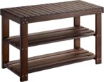 Pipishell Bamboo Shoe Rack Bench, 3 Tier Sturdy Shoe Bench, Storage Shoe Organizer, Holds up to 300lbs for Entryway Bedroom Living Room Balcony, Brown - Image 2