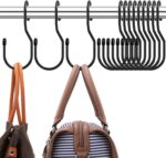 Purse Hanger for Closet, Unique Twist Design Bag Hanger Purse Hooks, 5 inch Large Size Closet Rod Hooks for Hanging Bags, Purses, Handbags, Belts, Scarves, Hats,Clothes, Pans and Pots (12 Pack Black) - Image 2