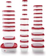 Rubbermaid 60-Piece Food Storage Containers with Lids, Microwave and Dishwasher Safe, Red Color, Ideal for Meal Prep and Pantry Storage - Image 2