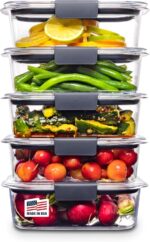 Rubbermaid Brilliance Food Storage Containers BPA Free Airtight Lids Ideal for Lunch Meal Prep & Leftovers Set of 5 (3.2 Cup) - Image 2