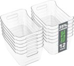 Tiawudi 12 Pack Plastic Storage Bins, Multi-Use Organizer Bins, Pantry Organizer, Clear Storage Containers for Home, Kitchen, Office, Cabinet, Shelf and Fridge Organization - Image 2