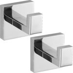 Towel Hooks for Bathrooms, Heavy Duty Wall Mounted Stainless Steel Modern Hook, 4 Pack – Ideal for Hanging Towels, Robes, Coats, in Kitchen, Bedroom, Bathroom, or Hotel (2, Chrome Polished) - Image 2